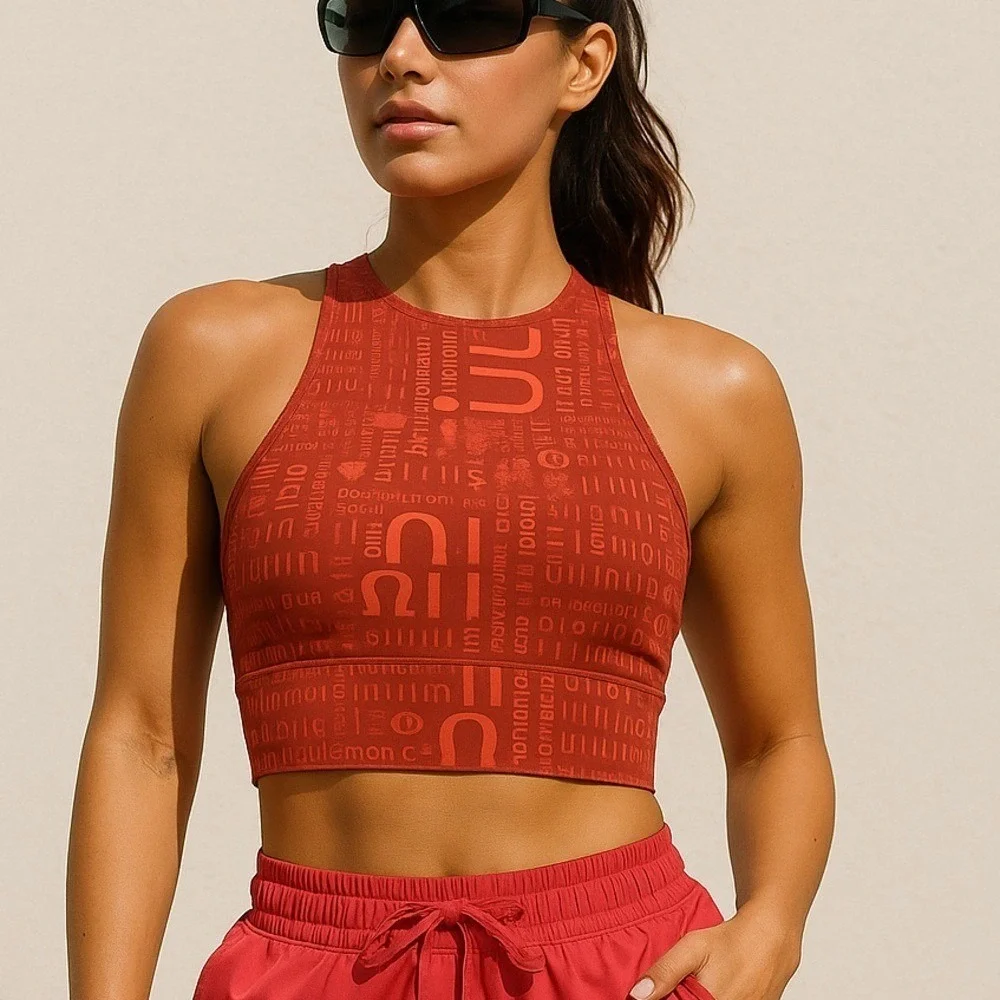 Lululemon Energy High-Neck Longline Bra RED LOGO size 6 NWT sports bra - Picture 3 of 9